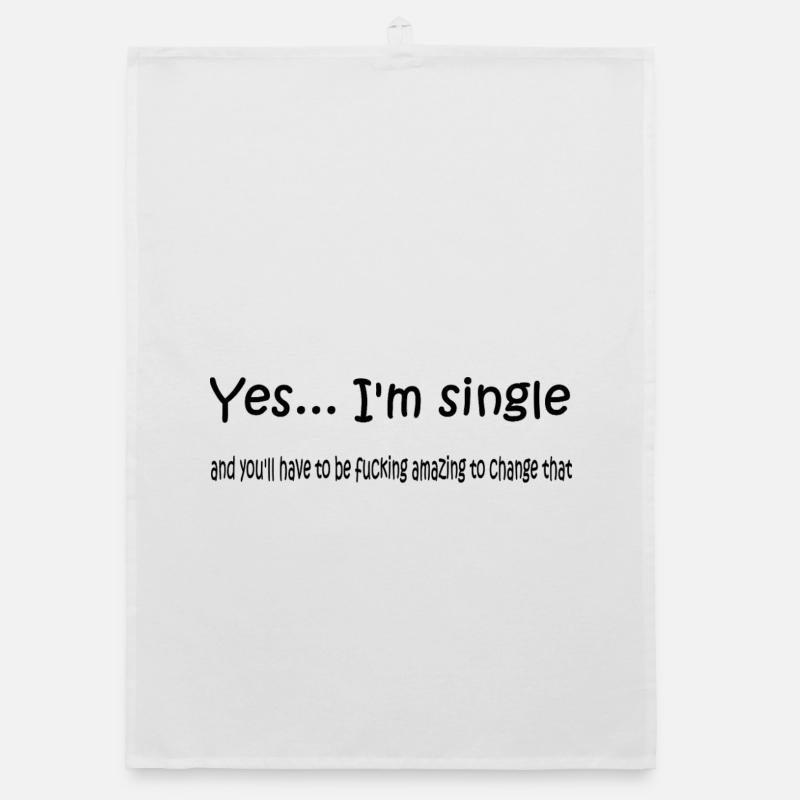 yes_i_am_single - Torchon bio - blanc