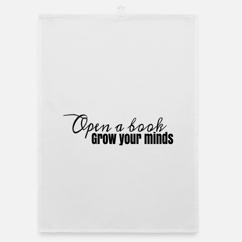 Book Design Open A Book, grow your minds Organic dish towel