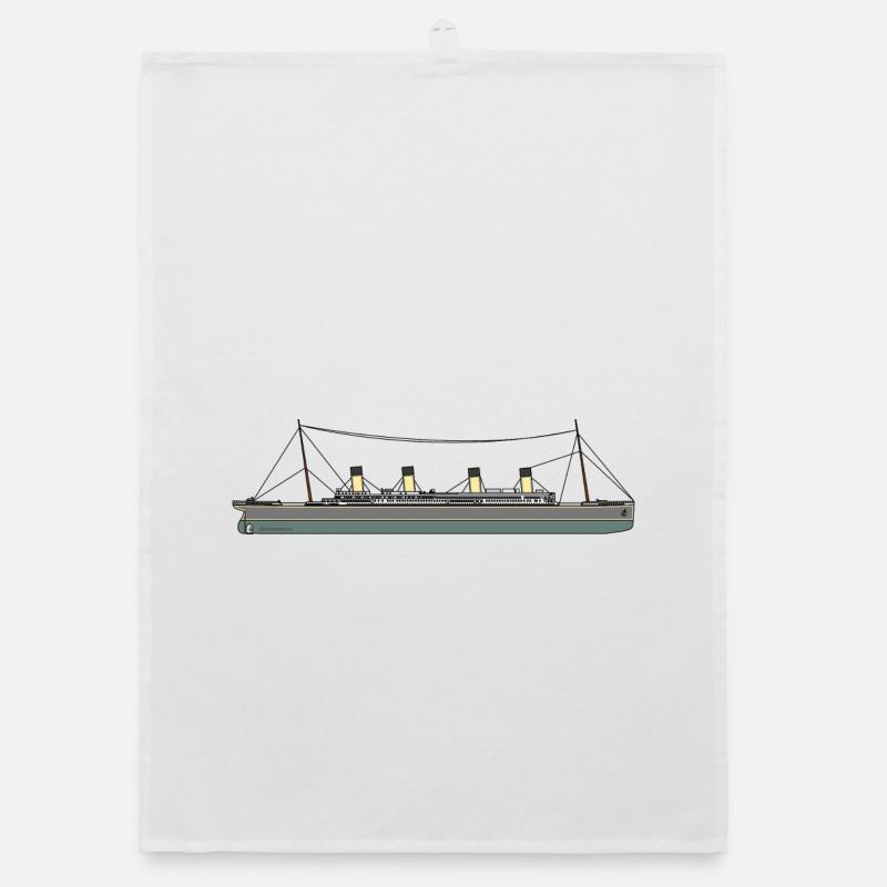 Titanic Ship Organic dish towel