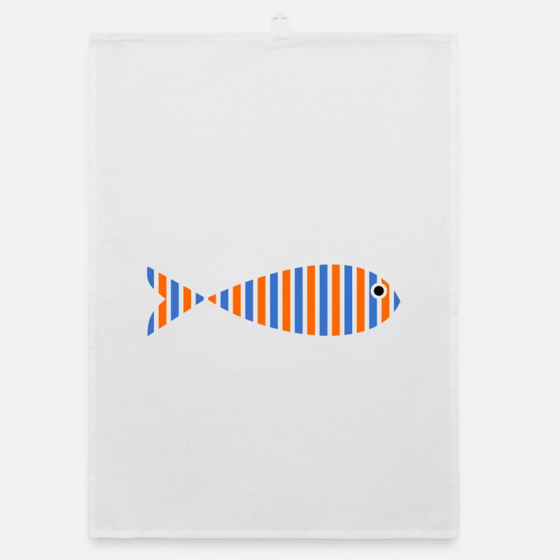 SARDINE. FISH. APRIL FOOL. EASTER. SEA Organic dish towel