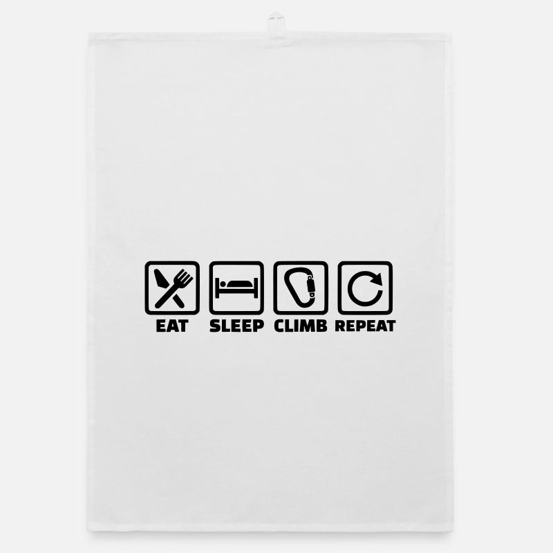 Eat Sleep Climb Repeat – Klettern & Bouldern Organic Geschirrtuch