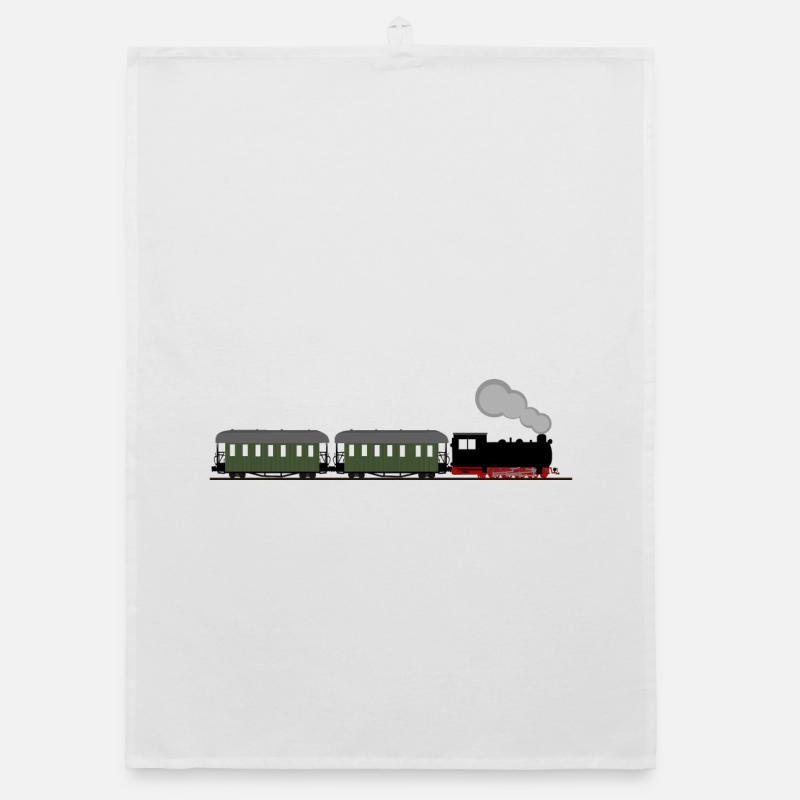 Zug Eisenbahn Dampflok Schmalspurbahn Nostalgie Organic Geschirrtuch