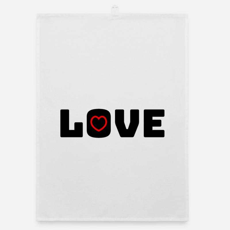 Coeur d’amour rouge Torchon bio