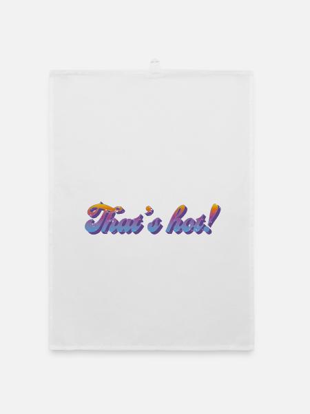 That's hot! – Retro Gradient Style - Organic dish towel - white - Front
