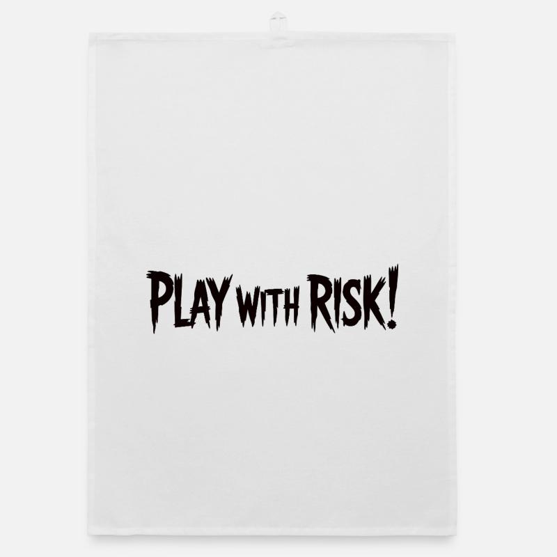 Play With Risk Bold Graphic Text Organic dish towel
