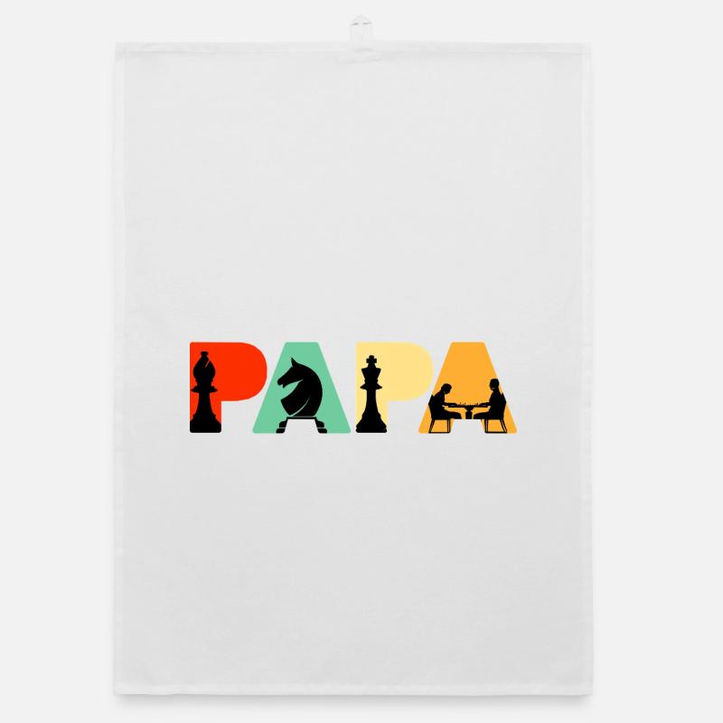 Chess Papa Retro Board Game Strategy Chess Dad Organic dish towel