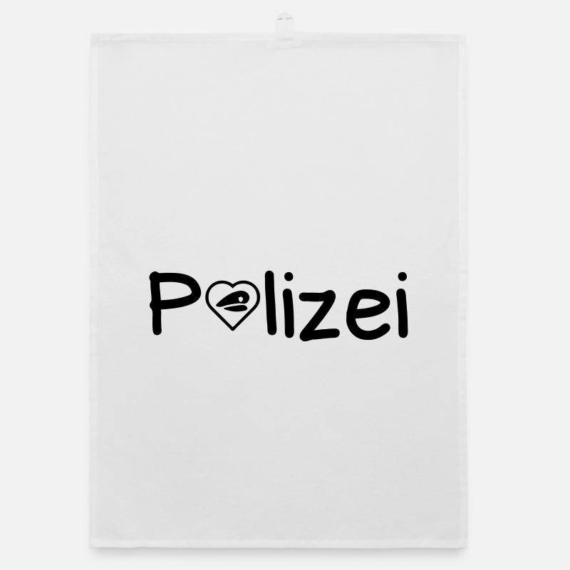 Polizei Liebe Polizist Polizisten Cops Geschenk - Organic Geschirrtuch - Weiß