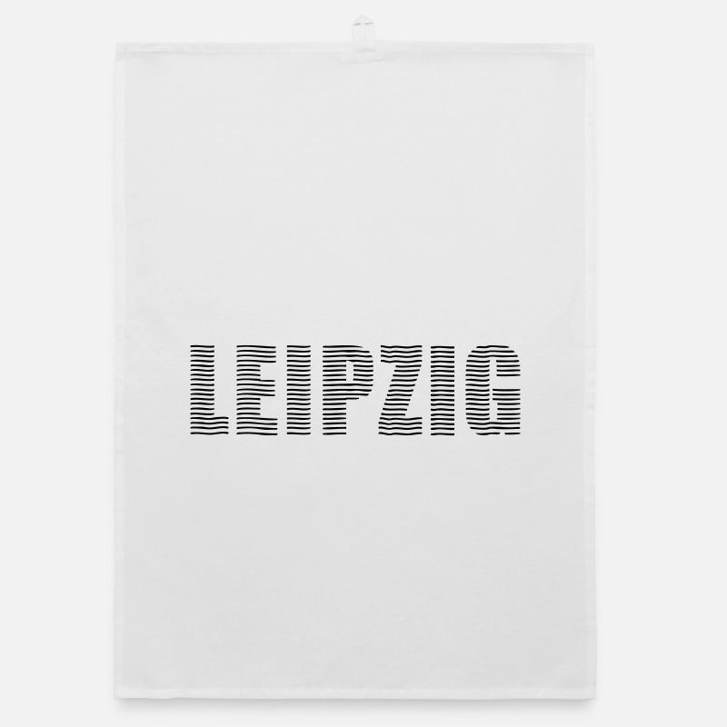 Leipzig Line Font Organic dish towel