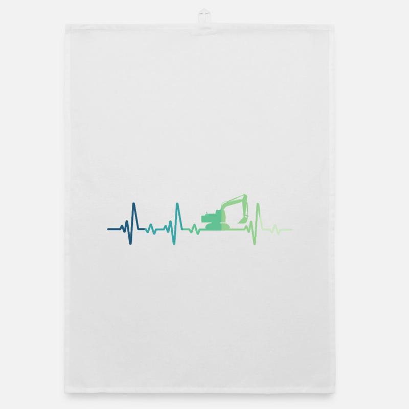 Ausgräber Baustelle Herzschlag-Bagger Organic Geschirrtuch