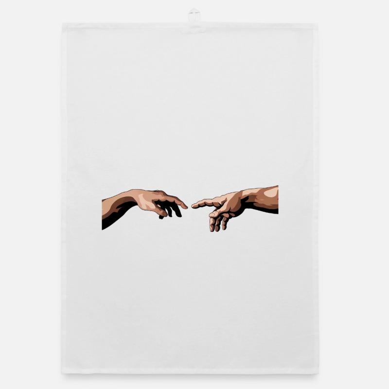 Mains entrelacées avec style artistique - Torchon bio - blanc