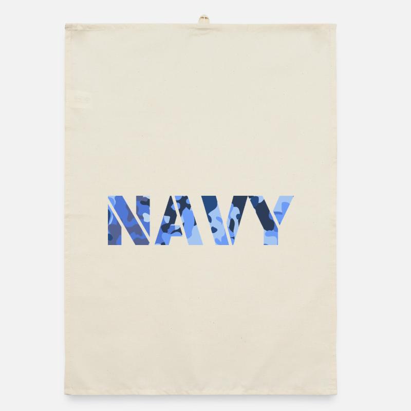 NAVY camouflage pattern Organic dish towel