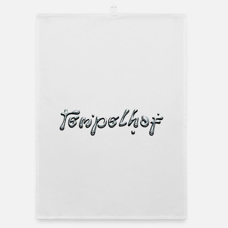 Tempelhof Liquid Chrome Typography Organic Geschirrtuch