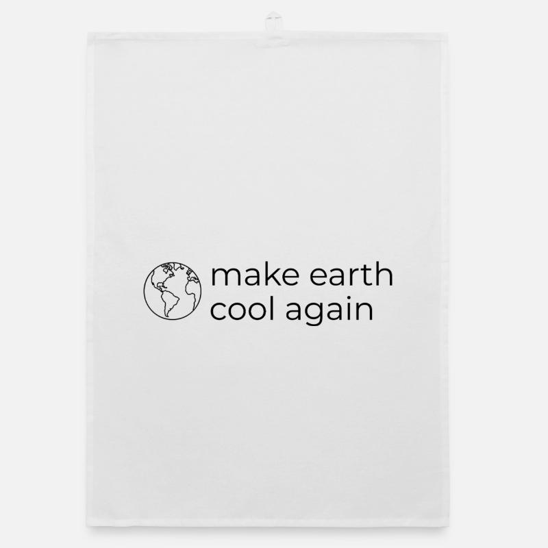 Make Earth Cool Again - Umwelt- und Klimaschutz - Organic Geschirrtuch - Weiß