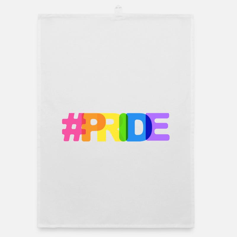 Pride Hashtag Regenbogenstil Organic Geschirrtuch