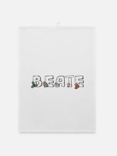 Beate Weihnachtszauber - Organic Geschirrtuch - Weiß