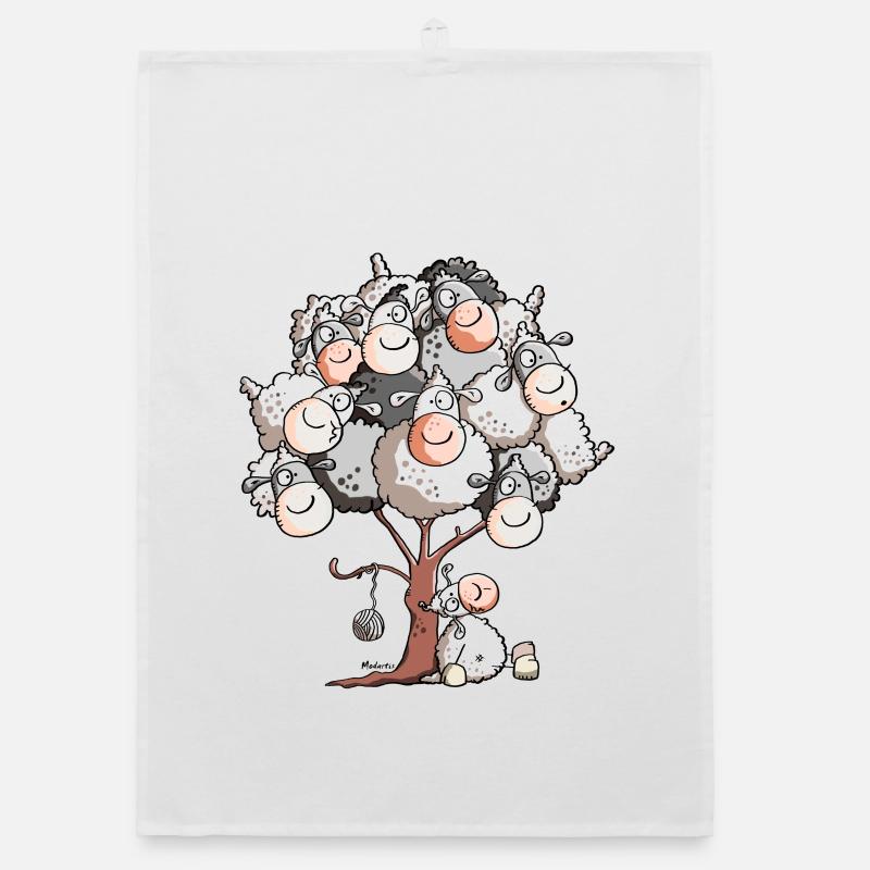 Funny Sheep Tree Organic dish towel