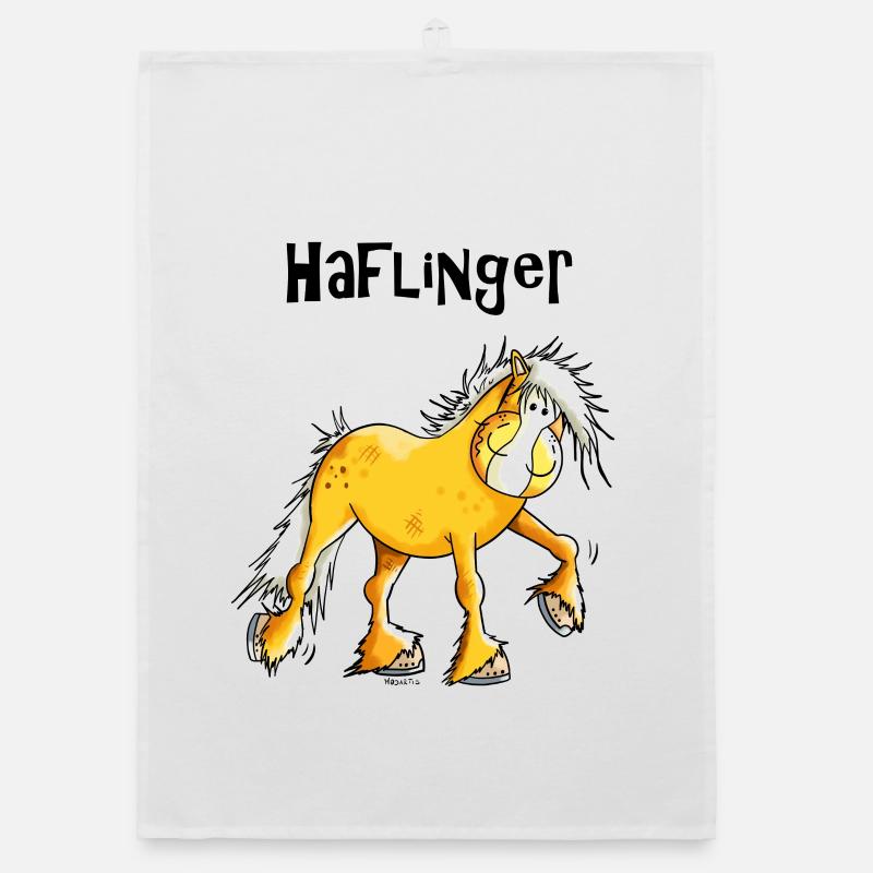 Hazel der Haflinger - Organic Geschirrtuch - Weiß