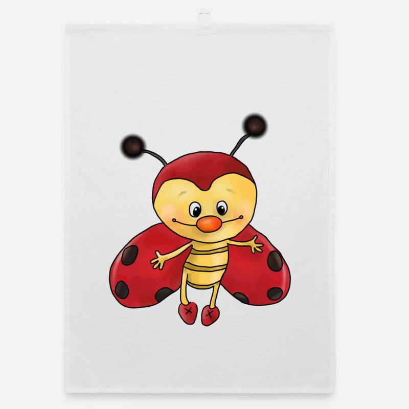 cute ladybug Organic dish towel