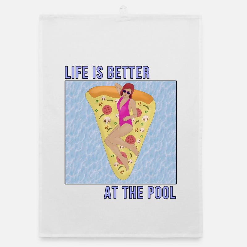 Life is Better At The Pool Organic dish towel