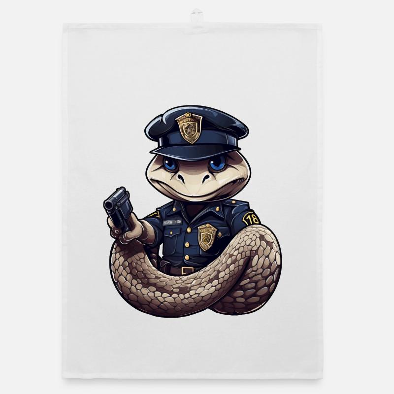Snake Policeman Organic dish towel