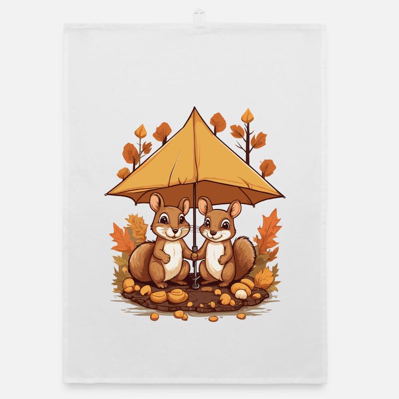 Cute Squirrels Organic dish towel