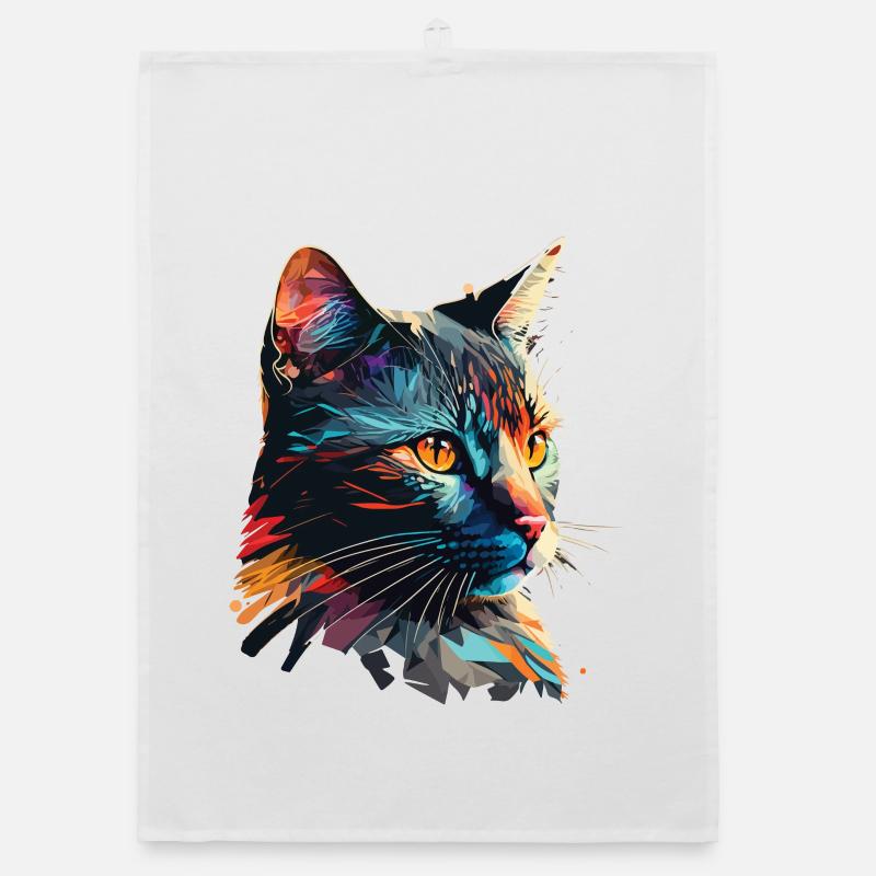 Bunte Katze Organic Geschirrtuch