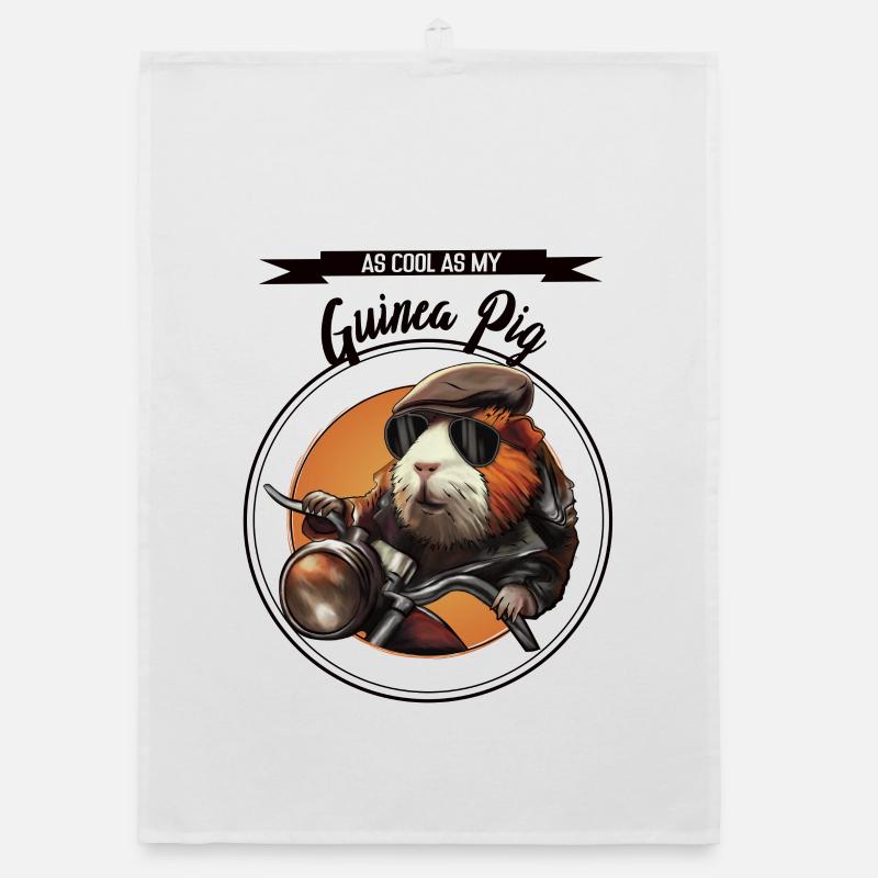 Cool guinea pig – statement design Organic dish towel