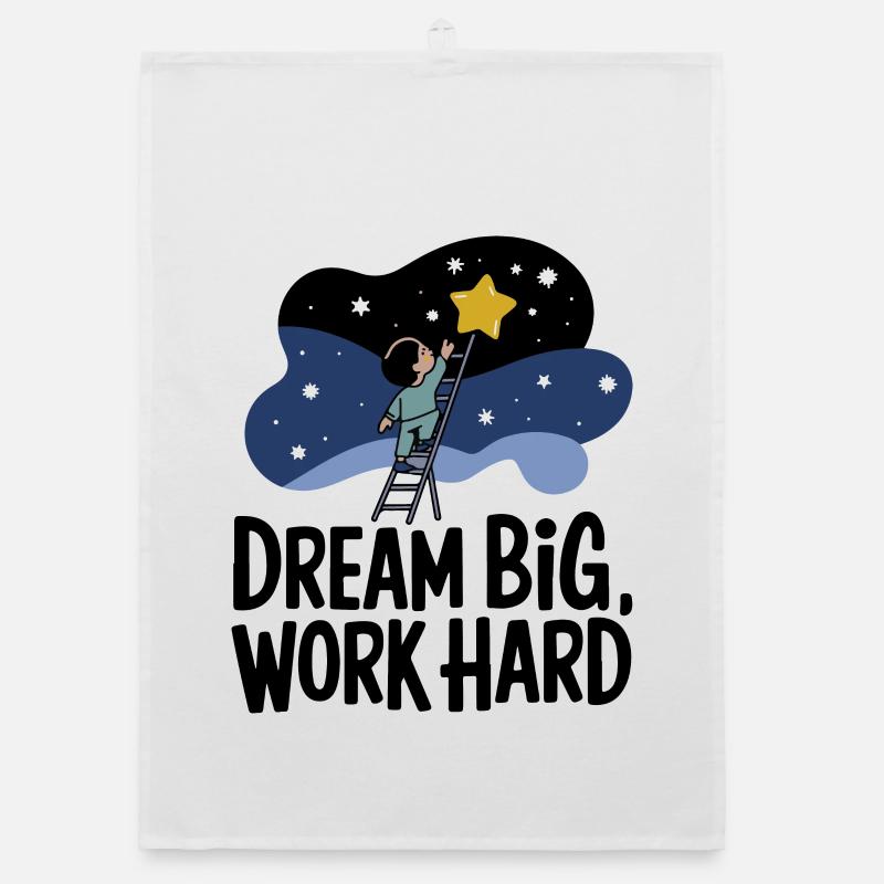 Träume groß, arbeite hart Sternensucher Organic Geschirrtuch
