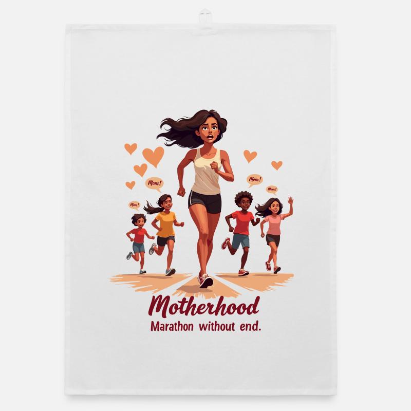 Muttersein: Marathon ohne Ende. Organic Geschirrtuch