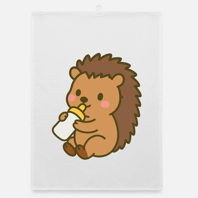 Hérisson avec bouteille de lait Torchon bio