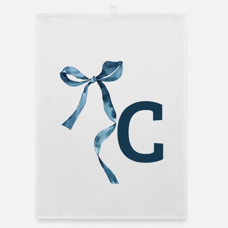 Monogram c gift idea Organic dish towel