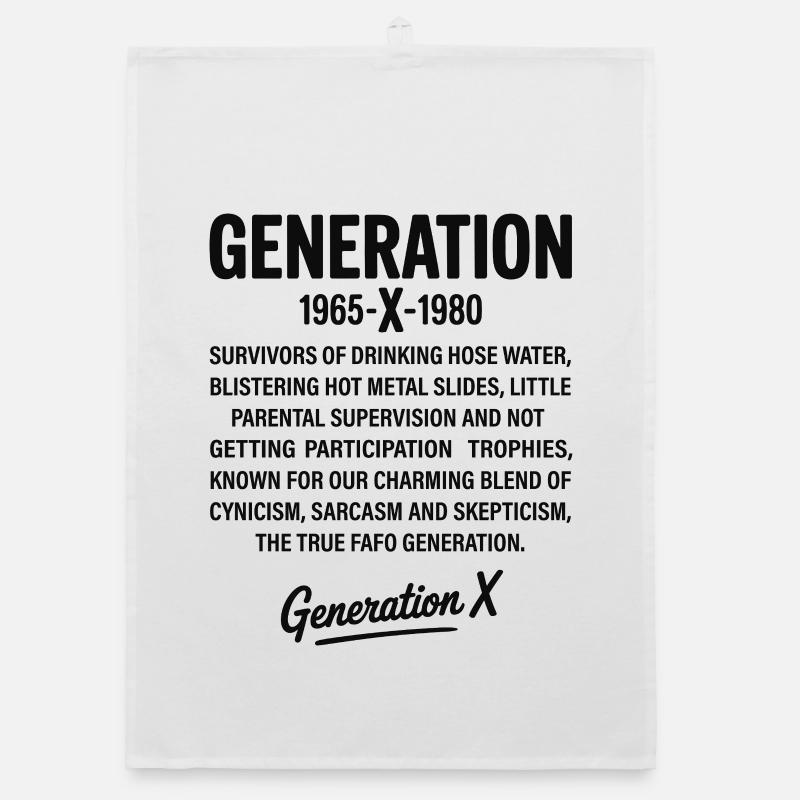 Conception de texte rétro de la génération X Torchon bio