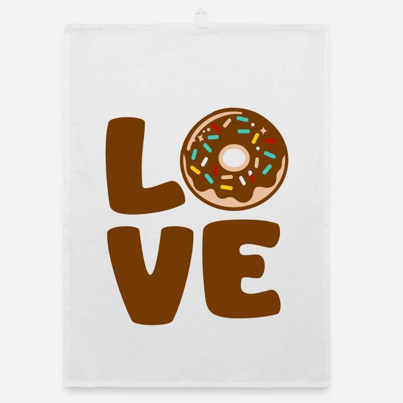 Liebe Donut Typographic Soft Organic Geschirrtuch