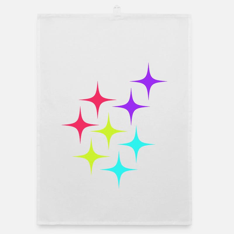 Colorful star sparkle pattern Organic dish towel