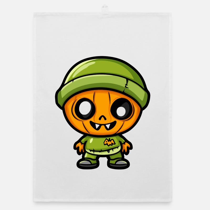 Zombie Halloween Niedlich Comic Organic Geschirrtuch