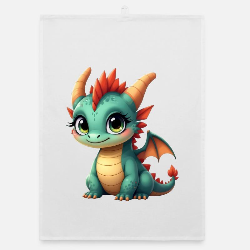 Mignon bébé dragon Torchon bio