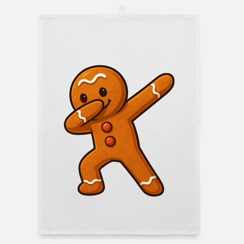 Dancing Gingerbread Man Organic dish towel