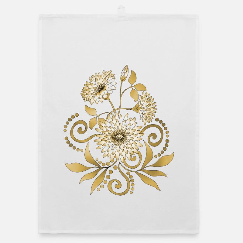 Fleur - Torchon bio - blanc