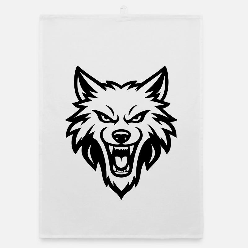 Wolf Kopf Organic Geschirrtuch