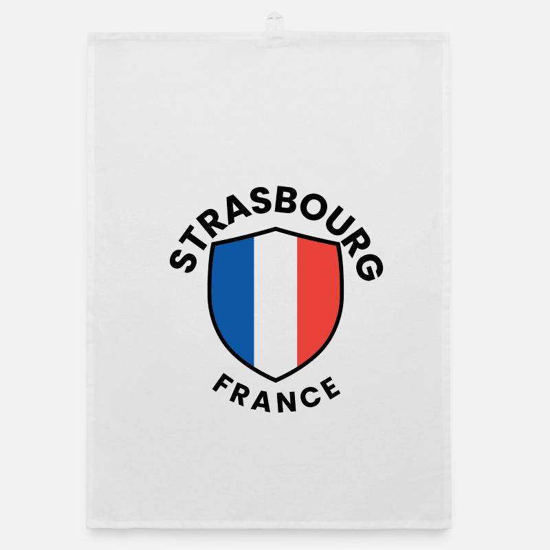 Bouclier de Strasbourg Drapeau français Torchon bio