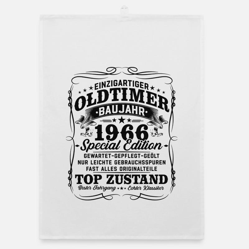 60. Geburtstag 1966 Oldtimer Geschenk Retro Organic Geschirrtuch