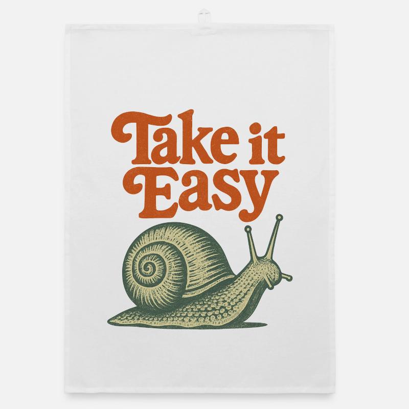 Nimm es locker Snail Retro Organic Geschirrtuch