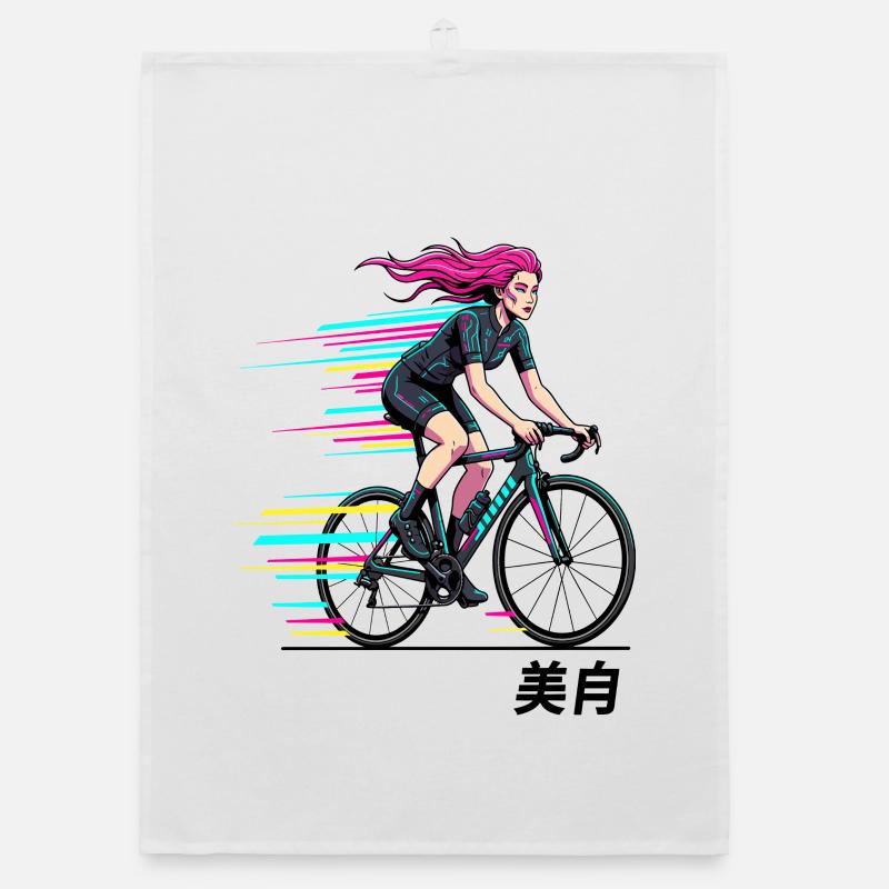 Neon-Sprint-Radfahrer Organic Geschirrtuch