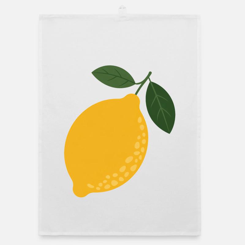 Sunny Lemon with Leaf Duo Organic dish towel