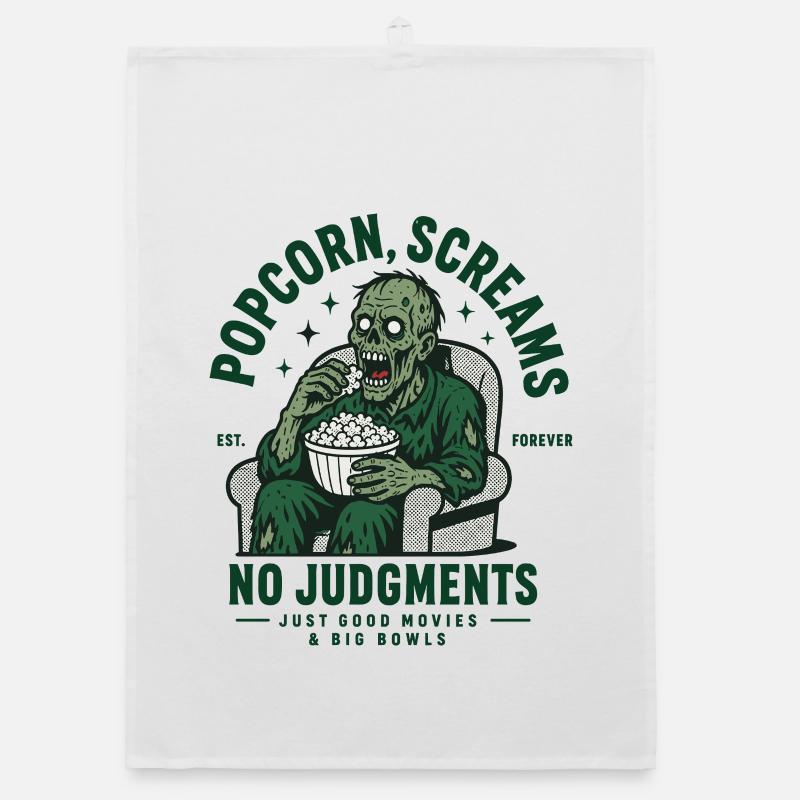 Popcorn Screams No Judgments Organic Geschirrtuch
