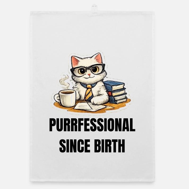 Purrrfessional Seit Geburt Organic Geschirrtuch