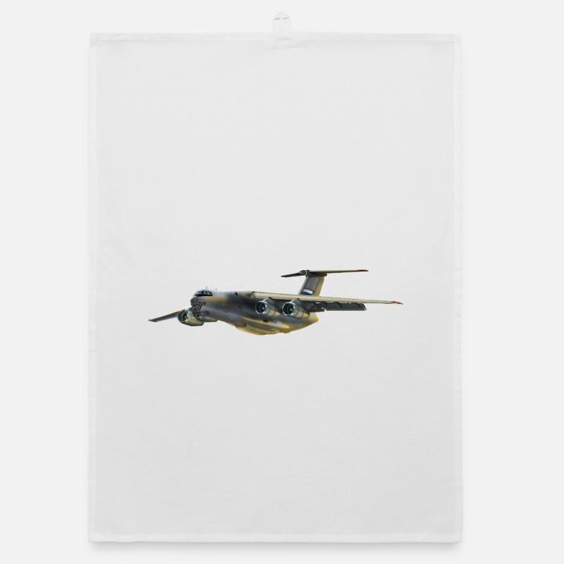 Cargo Plane Silhouette in Gray Organic dish towel
