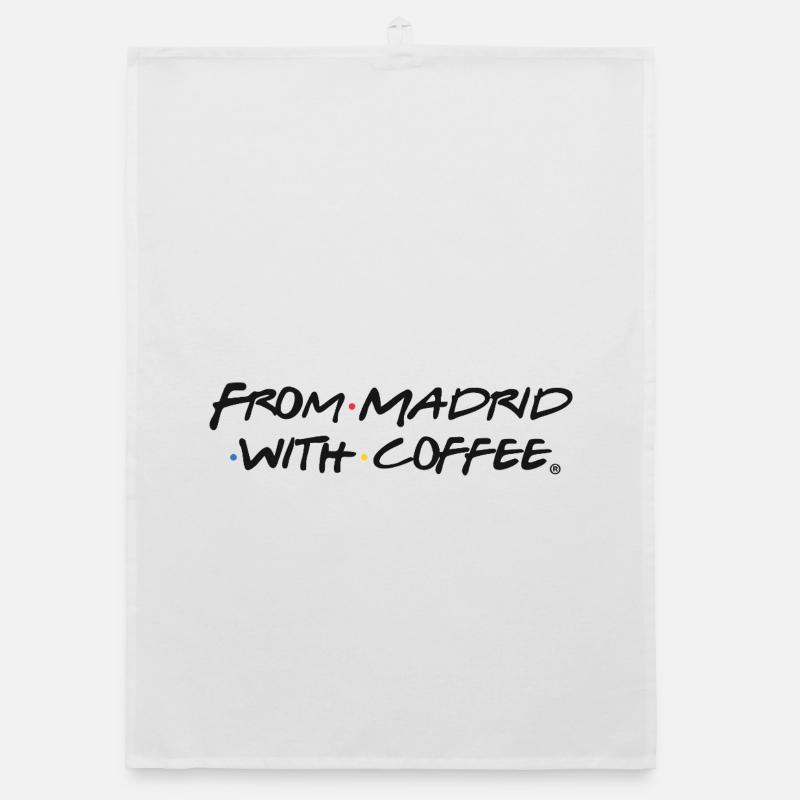 L’AMOUR DU CAFÉ À MADRID - Torchon bio - blanc