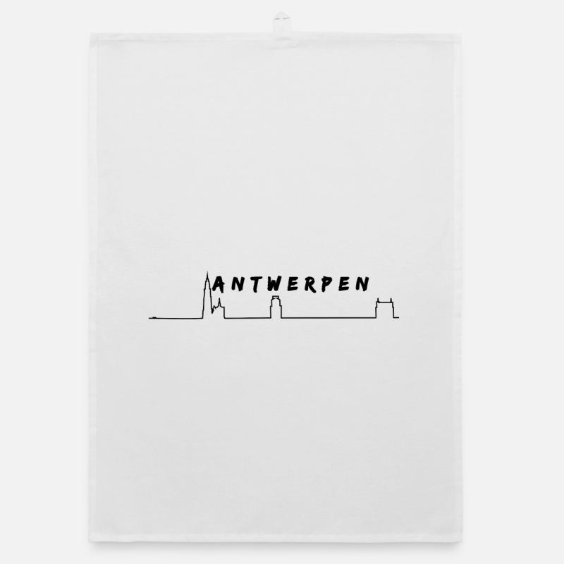 Antwerp Skyline Organic dish towel