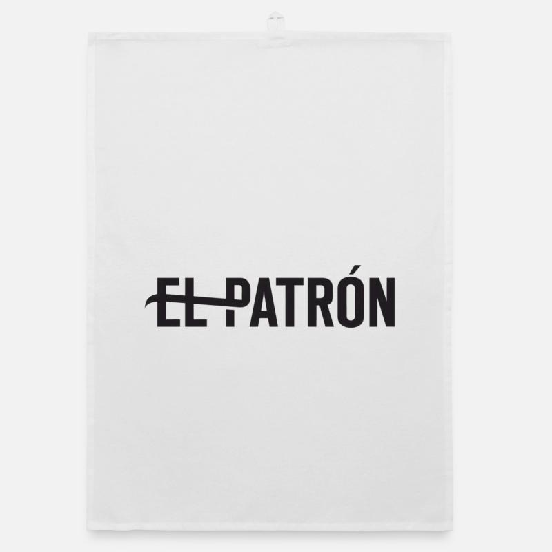 El Patron – Imprimé de style latino - Torchon bio - blanc